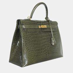 Hermes Vert Véronèse Shiny Alligator Kelly 35 Bag