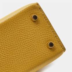Hermès Jaune Ambre Epsom Leather Gold Finish Mini Kelly II Sellier 20 Bag