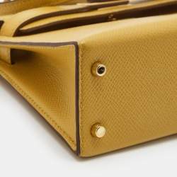 Hermès Jaune Ambre Epsom Leather Gold Finish Mini Kelly II Sellier 20 Bag