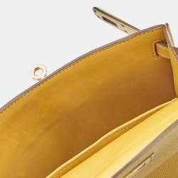 Hermès Jaune Ambre Epsom Leather Gold Finish Mini Kelly II Sellier 20 Bag