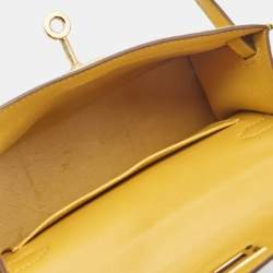 Hermès Jaune Ambre Epsom Leather Gold Finish Mini Kelly II Sellier 20 Bag