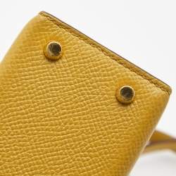 Hermès Jaune Ambre Epsom Leather Gold Finish Mini Kelly II Sellier 20 Bag
