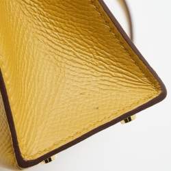 Hermès Jaune Ambre Epsom Leather Gold Finish Mini Kelly II Sellier 20 Bag
