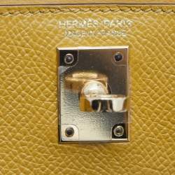 Hermès Jaune Ambre Epsom Leather Gold Finish Mini Kelly II Sellier 20 Bag
