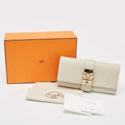 Hermès Gris Perle Swift Leather Medor Clutch 23