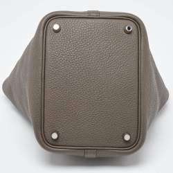 Hermes Etain Taurillon Clemence Leather Picotin Lock 18 Bag