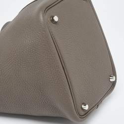 Hermes Etain Taurillon Clemence Leather Picotin Lock 18 Bag