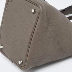 Hermes Etain Taurillon Clemence Leather Picotin Lock 18 Bag