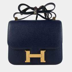 Hermes Blue Sapphire Epsom Constance 24 Bag