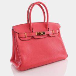 Hermes Rose Jaipur Togo Birkin 30 Handbag