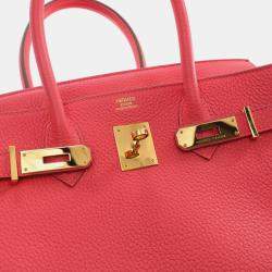 Hermes Rose Jaipur Togo Birkin 30 Handbag