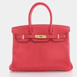 Hermes Rose Jaipur Togo Birkin 30 Handbag