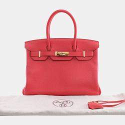 Hermes Rose Jaipur Togo Birkin 30 Handbag