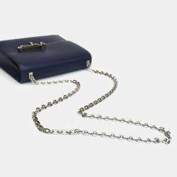 Hermes Bleu Saphir Chevre Mysore Verrou Mini Bag