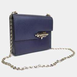 Hermes Bleu Saphir Chevre Mysore Verrou Mini Bag