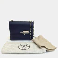 Hermes Bleu Saphir Chevre Mysore Verrou Mini Bag