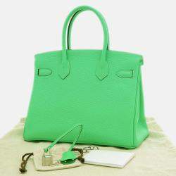 Hermes Vert Comic Togo Birkin Handbag