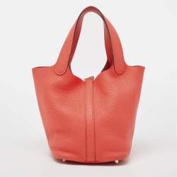 Hermes Rose Jaipur Taurillon Clemence Leather Picotin Lock 18 Bag