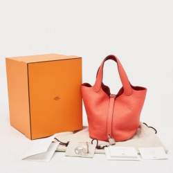 Hermes Rose Jaipur Taurillon Clemence Leather Picotin Lock 18 Bag