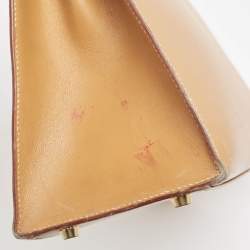 Pre Owned Hermes Natural Vache Leather Gold Finish Kelly Sellier 32 Bag