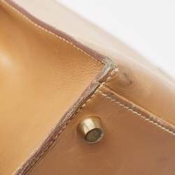Pre Owned Hermes Natural Vache Leather Gold Finish Kelly Sellier 32 Bag