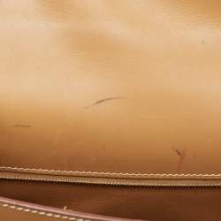 Pre Owned Hermes Natural Vache Leather Gold Finish Kelly Sellier 32 Bag
