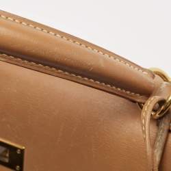 Pre Owned Hermes Natural Vache Leather Gold Finish Kelly Sellier 32 Bag