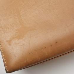 Pre Owned Hermes Natural Vache Leather Gold Finish Kelly Sellier 32 Bag
