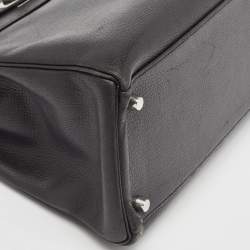 Hermes Noir Togo Leather Palladium Finish Kelly Retourne 35 Bag