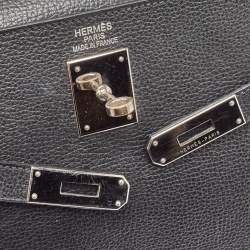 Hermes Noir Togo Leather Palladium Finish Kelly Retourne 35 Bag