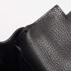 Hermes Noir Togo Leather Palladium Finish Kelly Retourne 35 Bag
