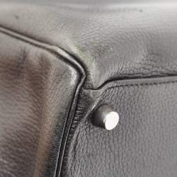 Hermes Noir Togo Leather Palladium Finish Kelly Retourne 35 Bag