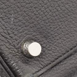 Hermes Noir Togo Leather Palladium Finish Kelly Retourne 35 Bag