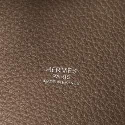 Pre Owned Hermes Etoupe Taurillon Clemence Leather Picotin Lock 18 Bag