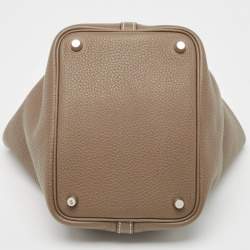 Pre Owned Hermes Etoupe Taurillon Clemence Leather Picotin Lock 18 Bag