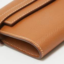 Hermes Gold Epsom Leather Kelly Longue Wallet