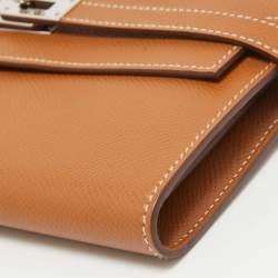 Hermes Gold Epsom Leather Kelly Longue Wallet