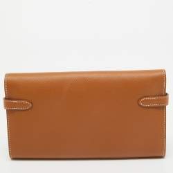 Hermes Gold Epsom Leather Kelly Longue Wallet