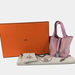 Hermes Mauve Sylvestre Swift Lucky Daisy Picotin 14 Bag