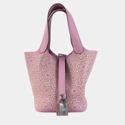 Hermes Mauve Sylvestre Swift Lucky Daisy Picotin 14 Bag