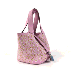 Hermes Mauve Sylvestre Swift Lucky Daisy Picotin 14 Bag