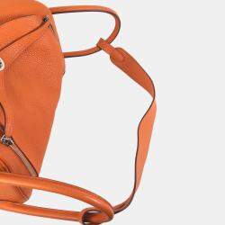 Hermes Orange Clemence Lindy 34 Handbag