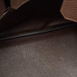 Hermes Chocolat Taurillon Clemence Leather Palladium Finish Birkin 30 Bag