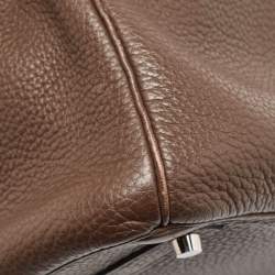 Hermes Chocolat Taurillon Clemence Leather Palladium Finish Birkin 30 Bag