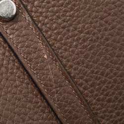 Hermes Chocolat Taurillon Clemence Leather Palladium Finish Birkin 30 Bag