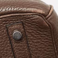 Hermes Chocolat Taurillon Clemence Leather Palladium Finish Birkin 30 Bag