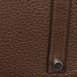 Hermes Chocolat Taurillon Clemence Leather Palladium Finish Birkin 30 Bag