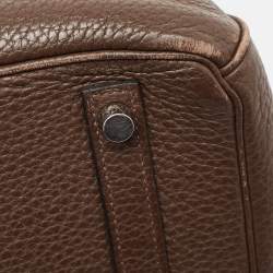 Hermes Chocolat Taurillon Clemence Leather Palladium Finish Birkin 30 Bag