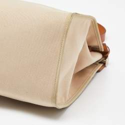 Pre Owned Hermès Beige/Fauve Toile Canvas and Vache Hunter Leather Herbag Zip 39 Bag