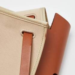 Pre Owned Hermès Beige/Fauve Toile Canvas and Vache Hunter Leather Herbag Zip 39 Bag